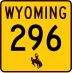 Wyoming Highway 296 marker