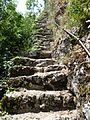 Narrow staircase leading up to the castle