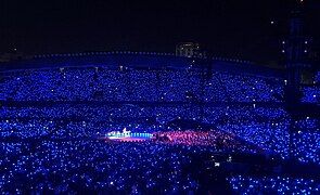 Audience view of Coldplay's Music of the Spheres World Tour in Brazil