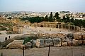 Image 17Forum of Gerasa (Jerash in present-day Jordan), with columns marking a covered walkway (stoa) for vendor stalls, and a semicircular space for public speaking (from Roman Empire)