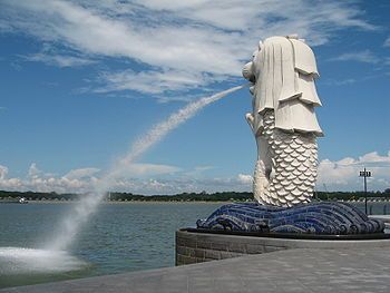 The Merlion statue