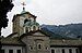 Peak of Athos from Prodromos courtyard, Mt Athos.