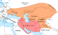 Parthian Empire (247 BC-224 AD) in 100 BC.