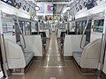 Interior of refurbished 8000 series transverse seating in March 2020