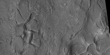 Close view of fractures from the previous image, as seen by HiRISE under HiWish program