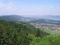 Langnau am Albis, Adliswil, Leimbach and Lake Zürich, as seen from the Albis hills (Hochwacht)