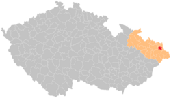 Location in the Moravian-Silesian Region within the Czech Republic