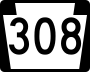 Pennsylvania Route 308 marker