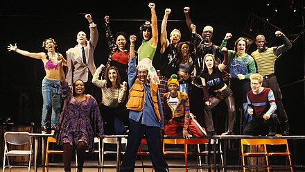 Performance of Rent, an example of LGBTQ theatre.