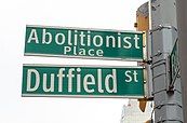 Abolitionist Place street sign in Downtown Brooklyn