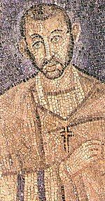 Mosaic of Saint Ambrose from the church St. Ambrogio in Milan.