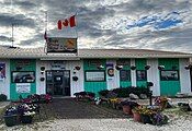 The Eagle Plains Hotel, the only lodging establishment along the Dempster Highway, in July 2022