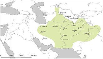 A map stretching from Tehran to Lahore