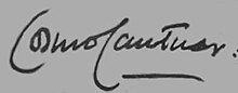 Cursive handwritten name "Cosmo Cantuar"