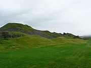 external view of the only remaining room at Morlais castle.