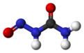 Ball and stick model a minor tautomer of nitrosourea