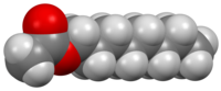 Space-filling model of the octyl acetate molecule