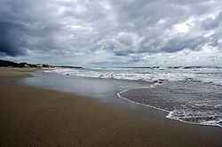 One of the many beaches along the Jæren coastline.