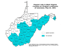 Image 3Counties (in blue) approving Virginia's secession from the U.S. (from History of West Virginia)