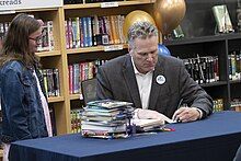 Governor Mike Dunleavy during the ceremony celebrating the Alaska Reads Act signed into law