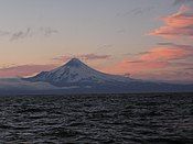 Shishaldin Volcano on the west end of Unimak Island.