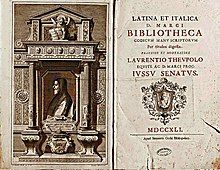 frontispiece and title page from eighteenth-century catalogue of Latin codices