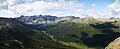 Looking up the Evelyn Creek valley to Evelyn Peak