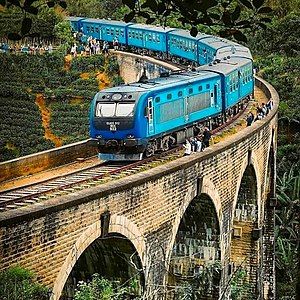 Train on the Nine Arches Bridge