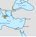 Byzantine Empire (286/395–1453 AD) in 1450 AD.