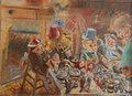 "Doll Carnival", 1959, pastel