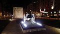 The Carl Benz monument in Mannheim, in the evening (2015)