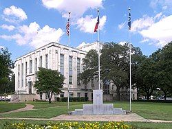 The Falls County Courthouse in Marlin. The courthouse was added to the National Register of Historic Places on December 13, 2000.