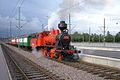 Tk 3 -class locomotive (most numerous steam locomotive class in Finland), in a commercial livery for the Sinebrychoff brewery (normal livery was black/forest green)