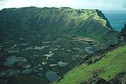 Rano Kau crater in Easter Island.