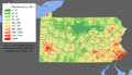 Image 21Pennsylvania population density map (from Pennsylvania)