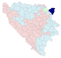 Janja municipality (dark blue)