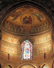 The apse, with the Virgin of Alsace window (1956)