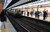 A Buenos Aires Metro train arrives at Peru Station of Line A in 2009