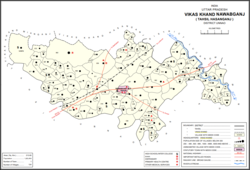 Map showing Rasulpur (#075) in Nawabganj CD block