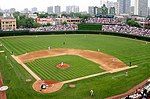 The baseball diamond at Wrigley Field, Chicago