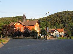 Centre of Želízy with the primary school