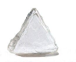 A triangular prism-shaped diamond