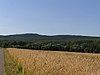 View from the Bottigtal near Friedrichsdorf of the Gickelsburg (rear) and of the Hesselberg (foreground)