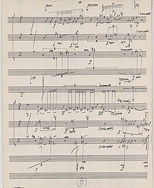 a page of music from the composer in 1967