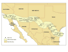 Map of the U.S. – Mexico Border Region