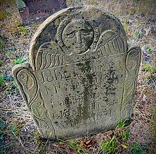 Gravestone dated 1764, carved by David Lamb of Norwich