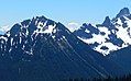 Tamanos (left), Mt. Adams, Cowlitz Chimneys (right) from Sourdough Ridge