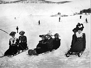 Ladies' toboggan race.