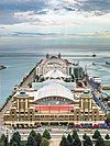 Navy Pier at dusk.