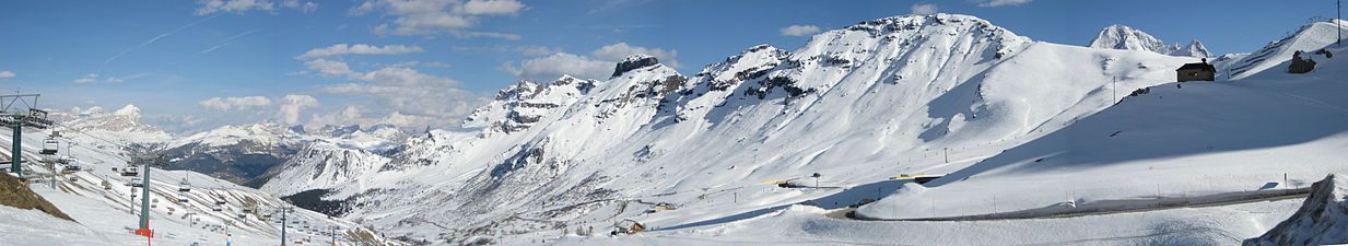 View from Pordoi Pass looking east